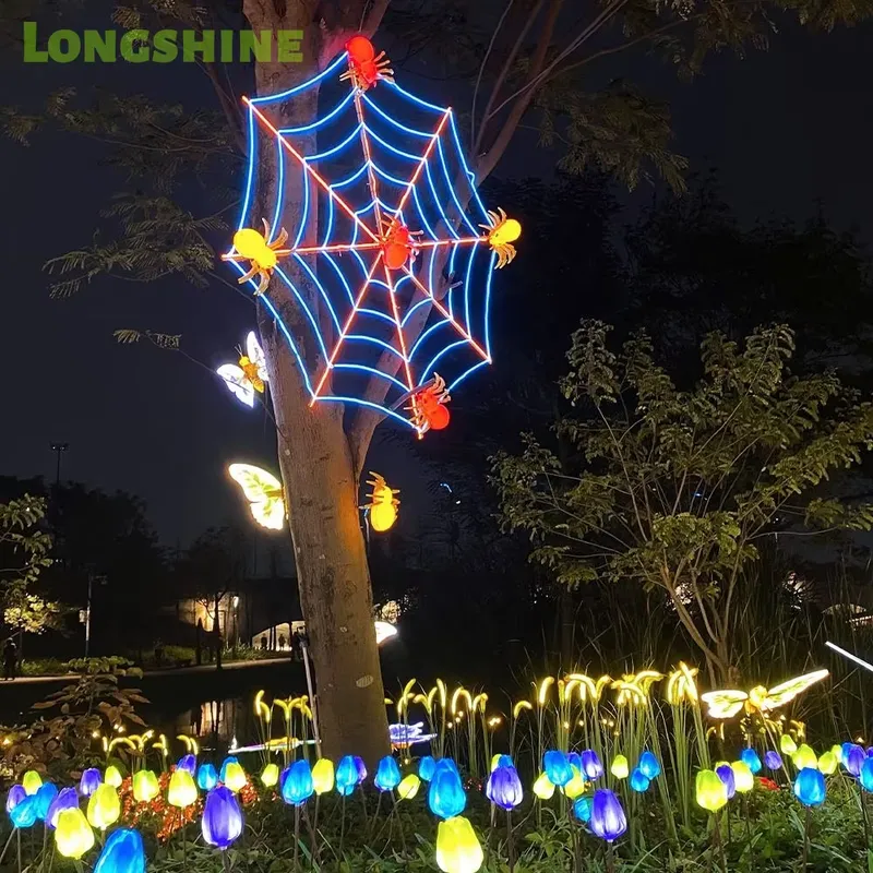 Wall Decor Lighting Tree - for Halloween Spider Web Led Lights