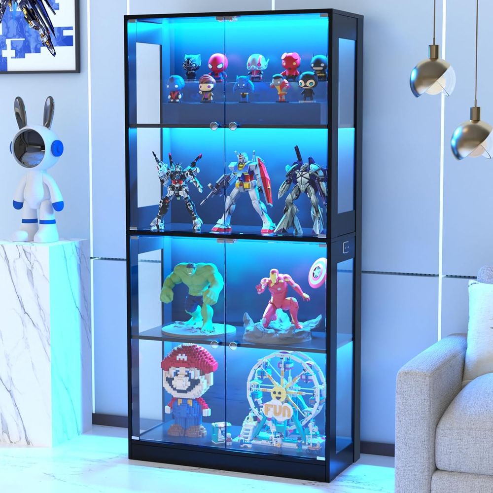 Lighting & Home Decor Studio Photos - 65 Glass Door Display Cabinet, 4-Tier