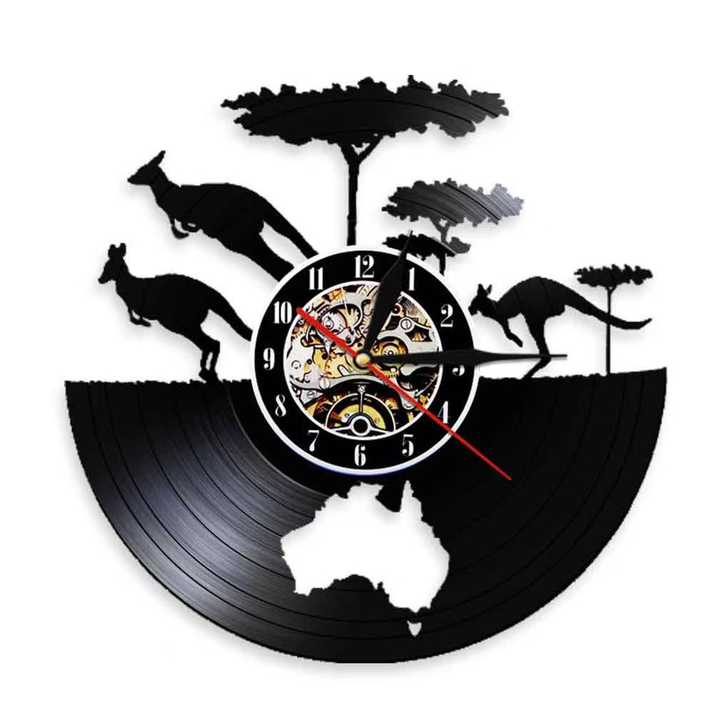 Decor Lighting Australia - Australia Kangaroo Vinyl Record Wall Clock