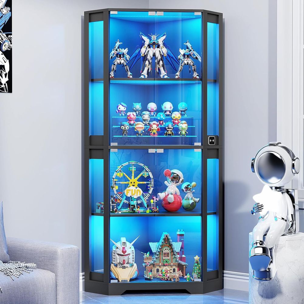 Lighting & Home Decor Studio Photos - 65 Illuminated Glass Display Cabinet, 4-Tier
