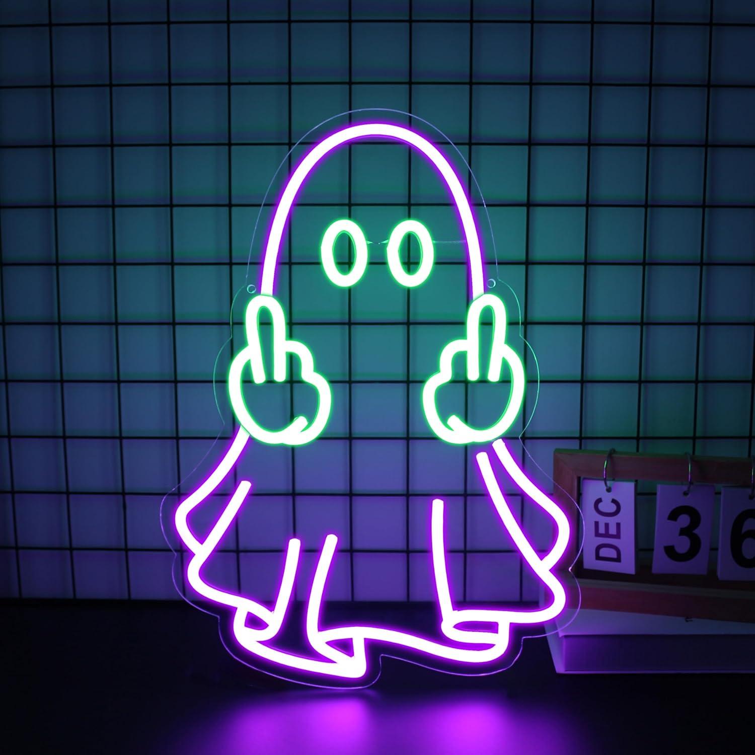 Led Lighting Wall Decor - Ghost Neon Sign USB Powered LED