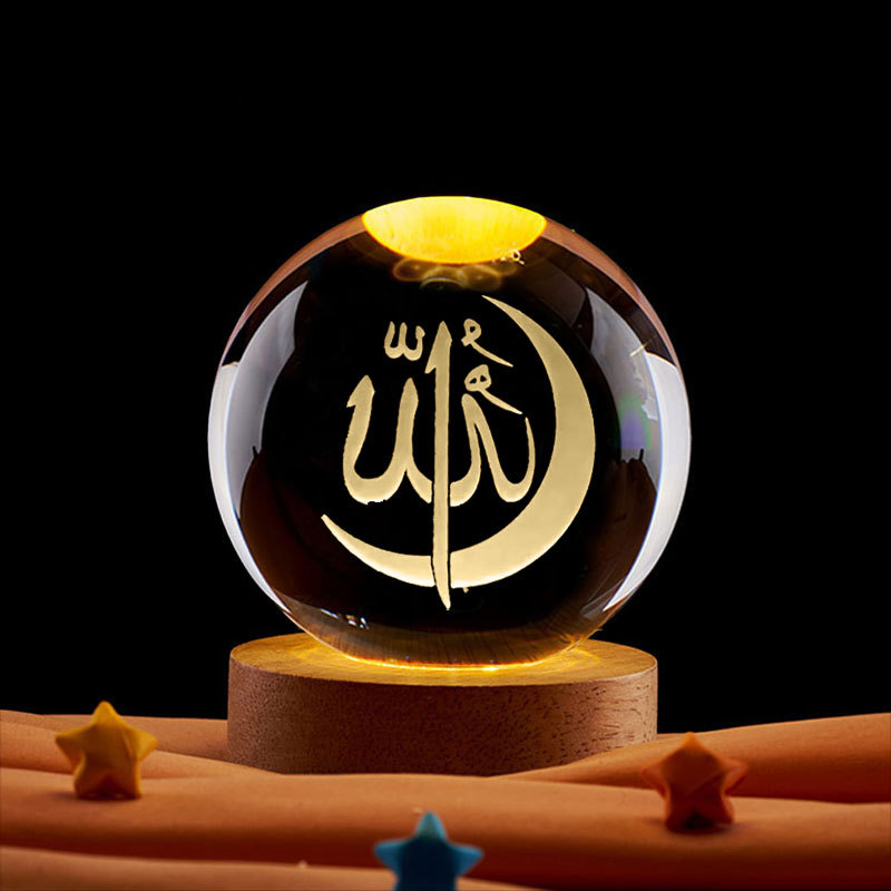 Led Moon Lamp - Ramadan Decoration 3D Crystall Ball Night