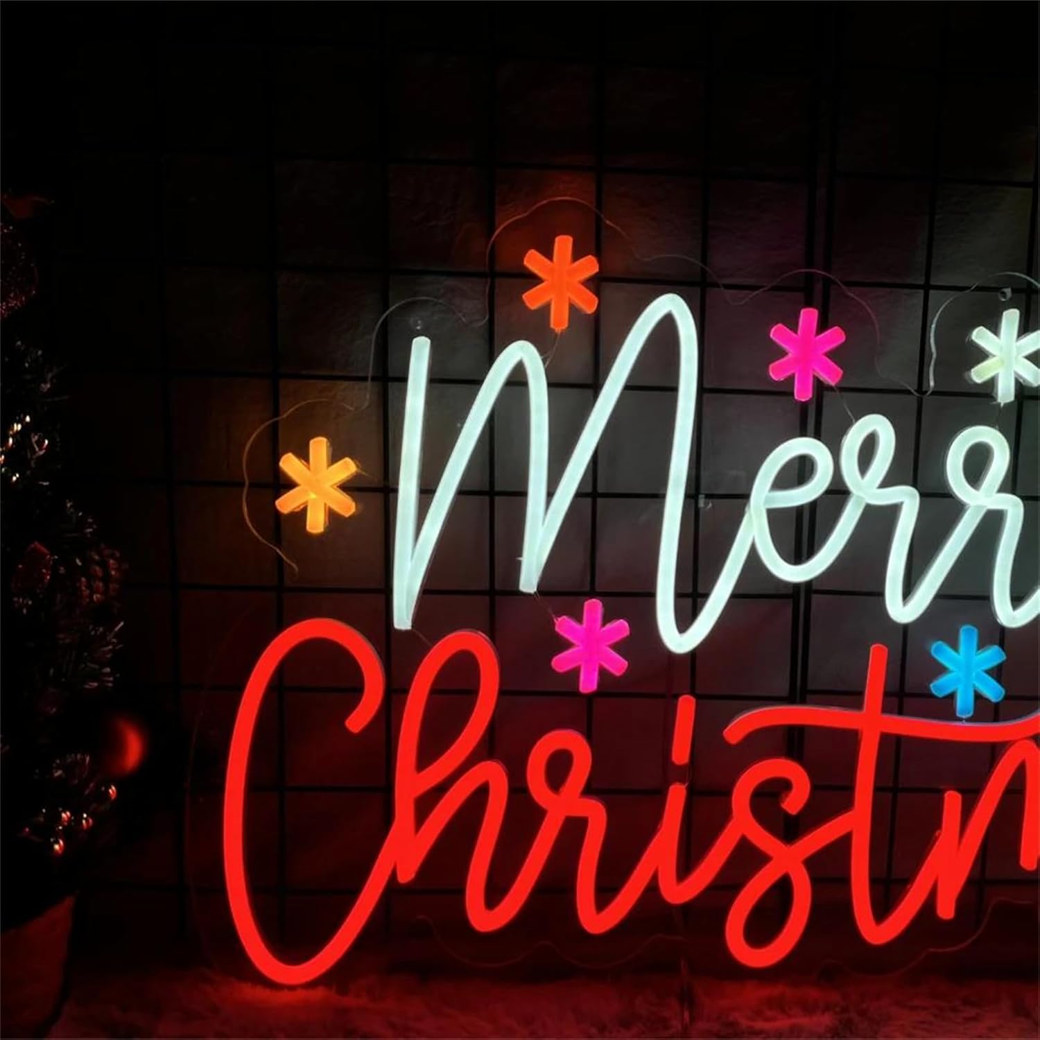 Merry Christmas Neon Sign with - огляд і ціна Wall Decor Lighting Tree