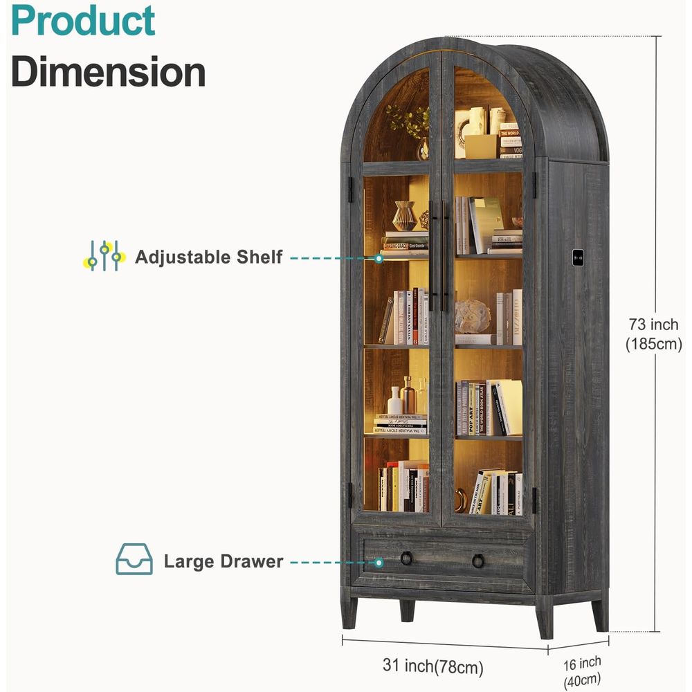 73 Arched Glass Display Cabine - огляд і ціна Lighting & Home Decor Studio Photos