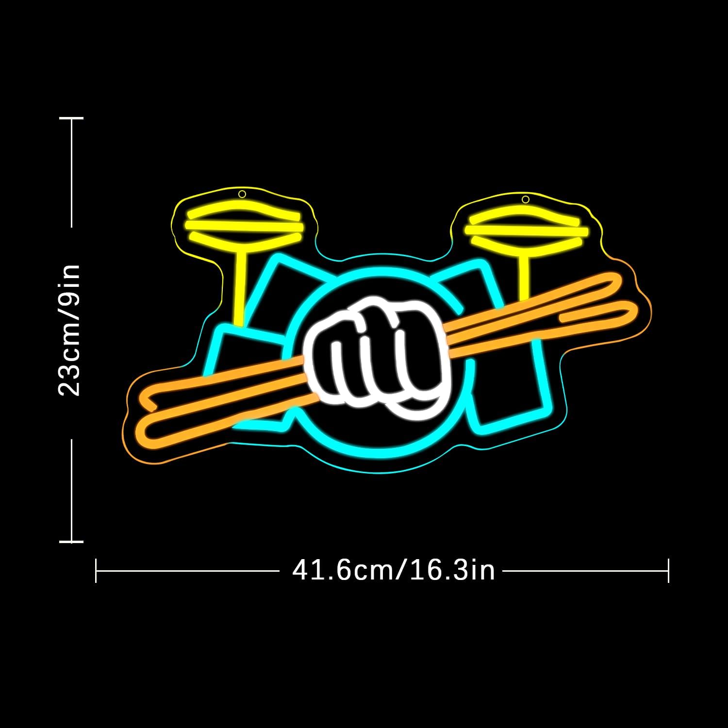 Drum Set Neon Sign USB Powered - огляд і ціна Led Lighting Wall Decor