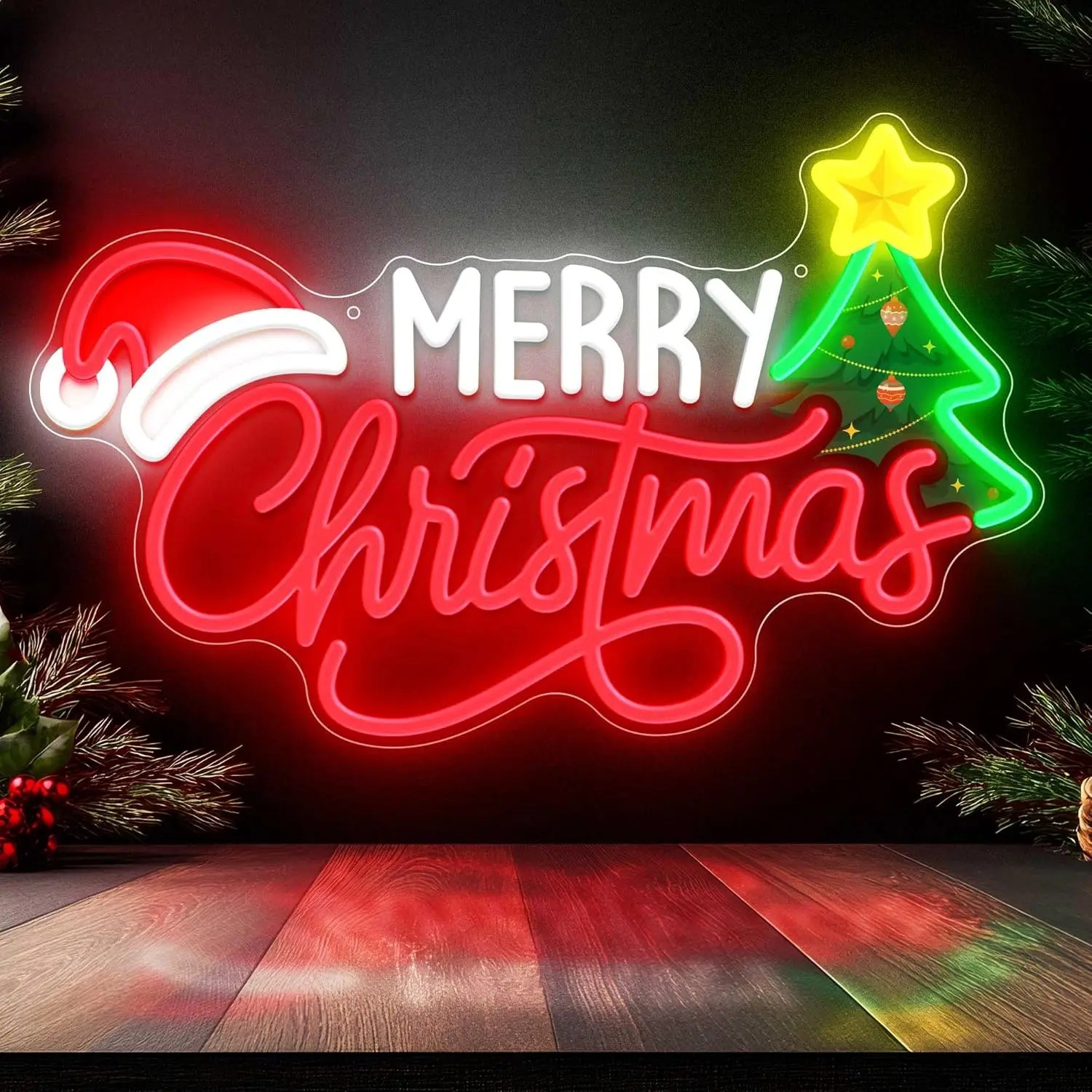 Xmas Tree Neon LED Wall Sign M - огляд і ціна Wall Decor Lighting Tree