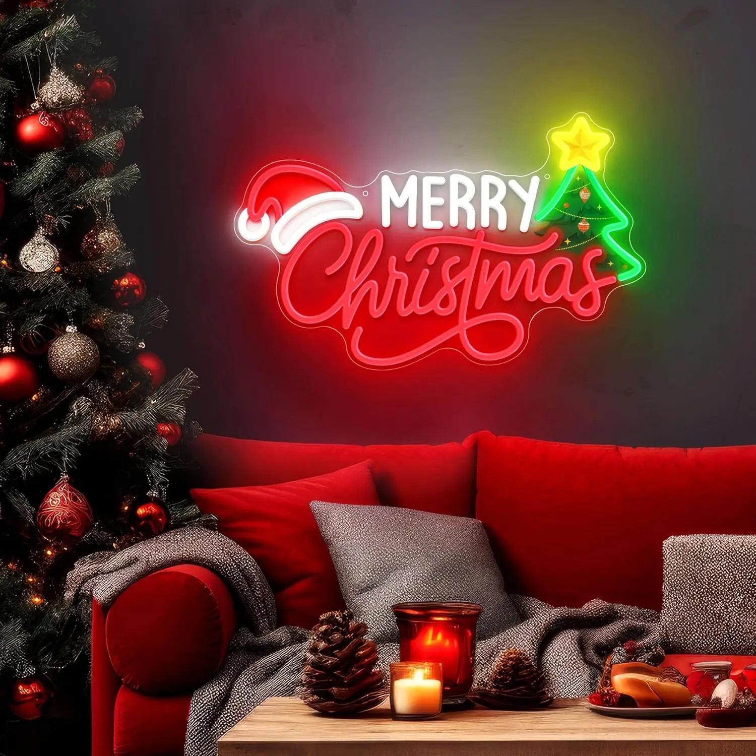 Xmas Tree Neon LED Wall Sign M - огляд і ціна Wall Decor Lighting Tree
