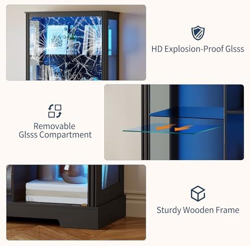 71'' Display Cabinet with 5-Ti - огляд і ціна Lighting & Home Decor Studio Photos