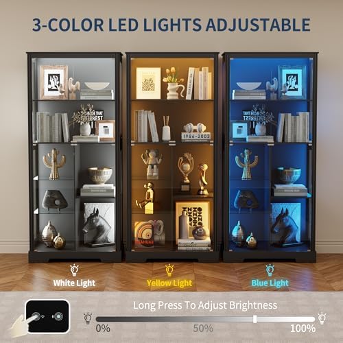71'' Display Cabinet with 5-Ti - огляд і ціна Lighting & Home Decor Studio Photos