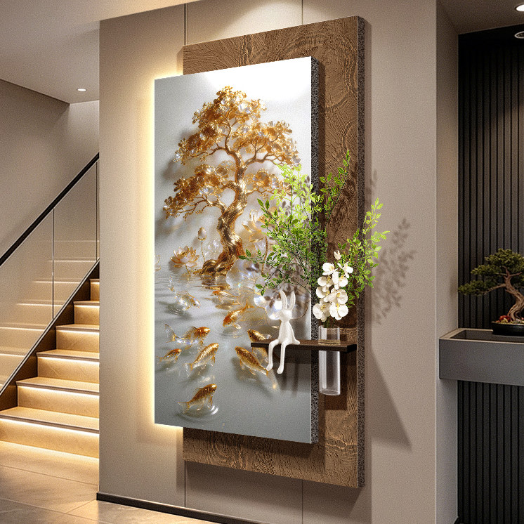 Nine Fish Gathering Wealth Pic - огляд і ціна Wall Decor Lighting Tree