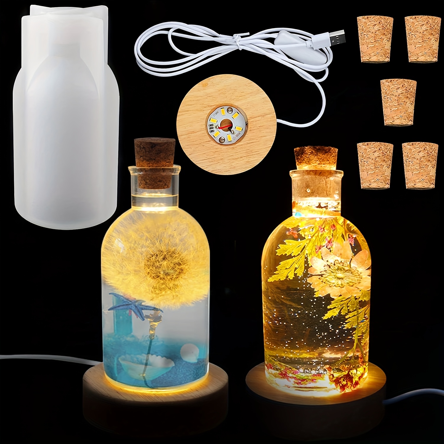 Drift Bottle Light Resin Mold  - огляд і ціна Decor Lighting Cork