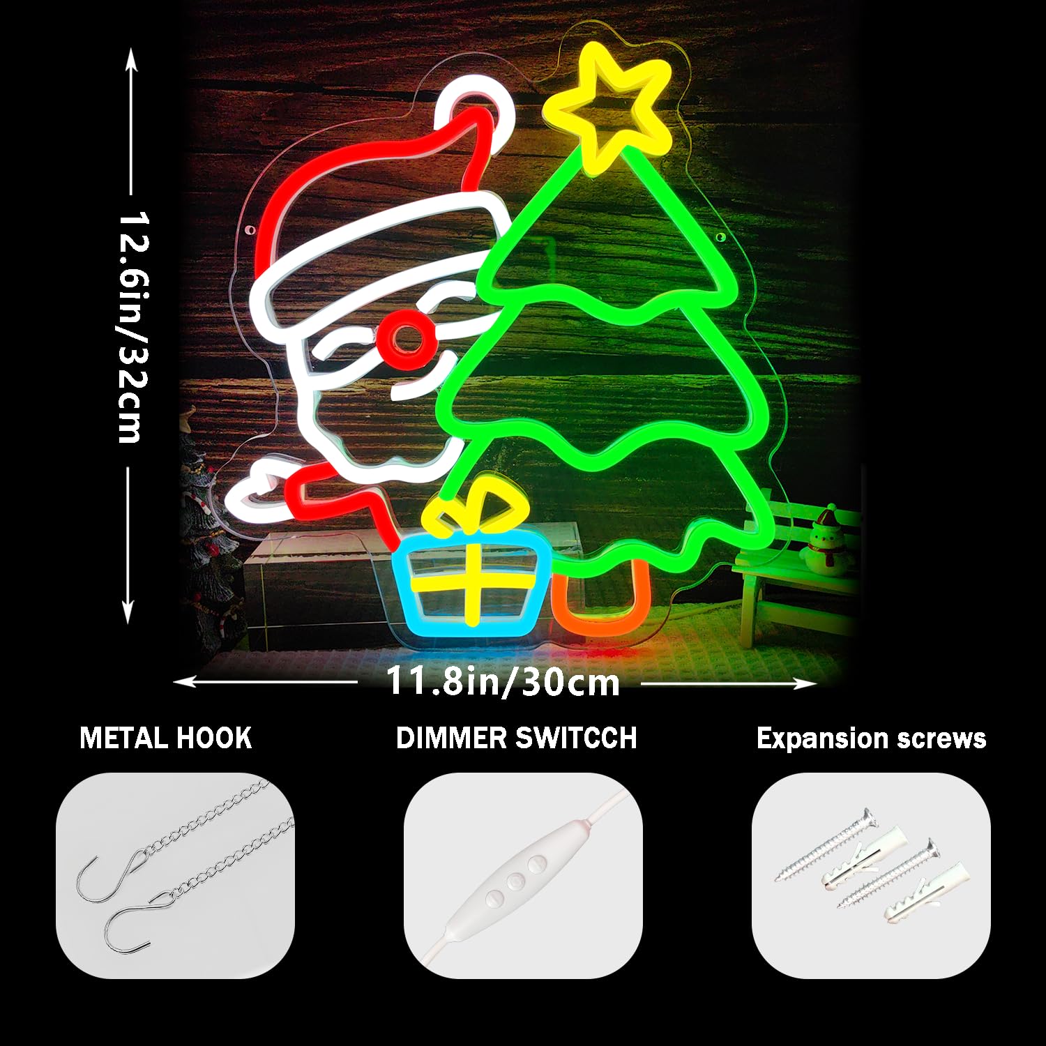 Santa Neon Sign for Wall Decor - огляд і ціна Wall Decor Lighting Tree