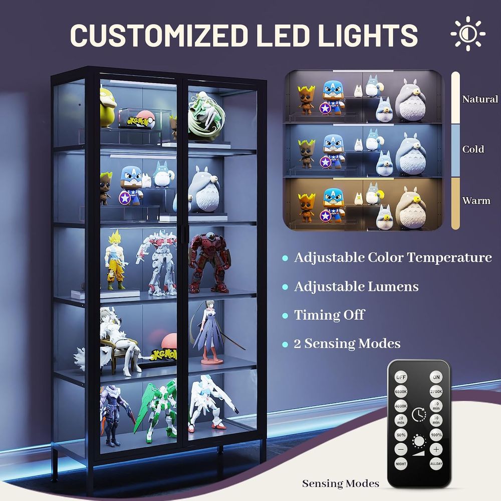 71 High Glass Display Cabinet  - огляд і ціна Lighting & Home Decor Studio Photos