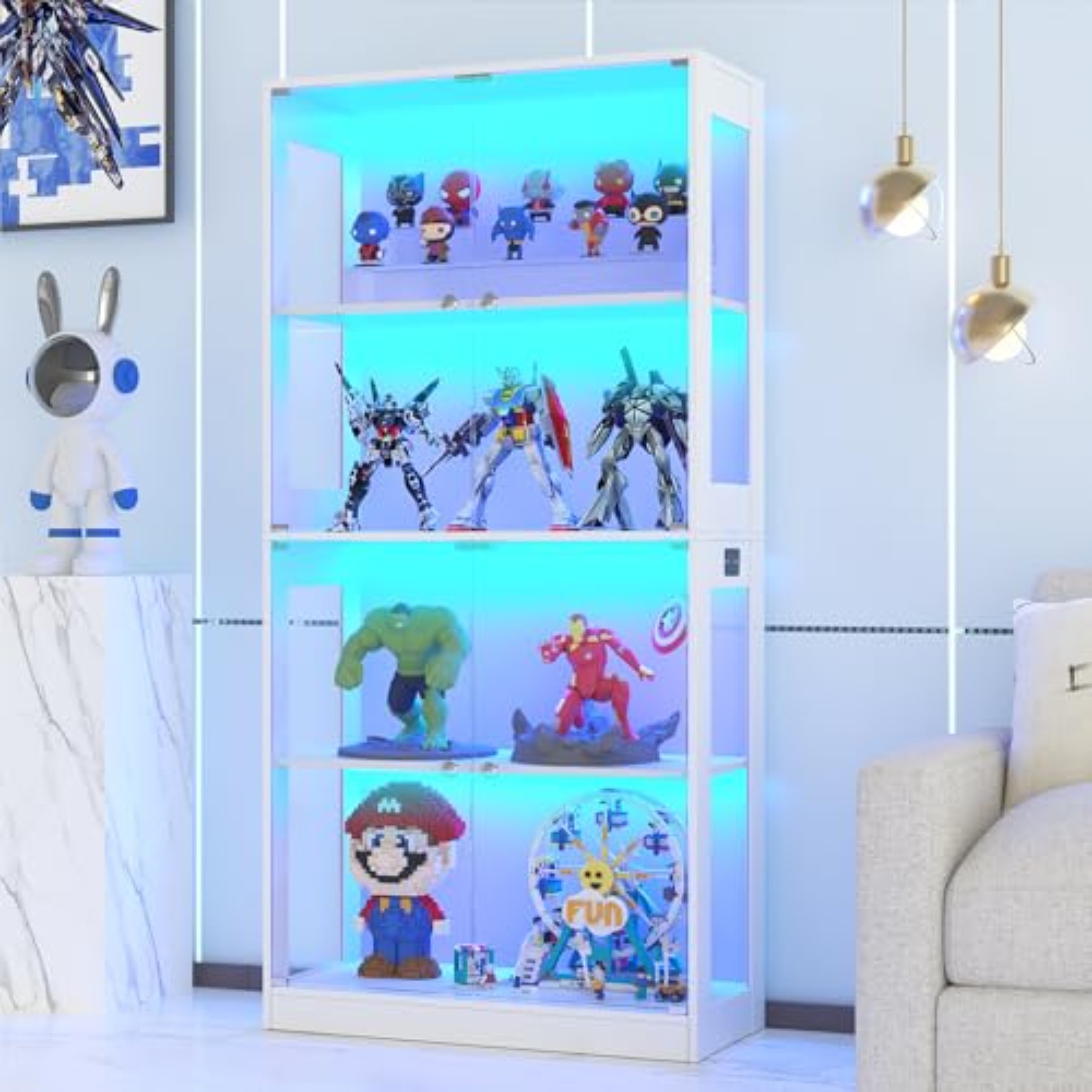 65'' Display Cabinet with Glas - огляд і ціна Lighting & Home Decor Studio Photos
