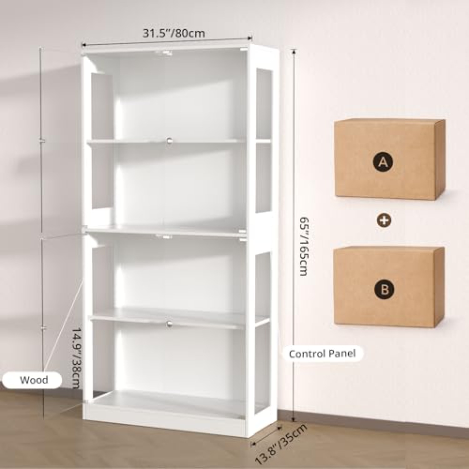 65'' Display Cabinet with Glas - огляд і ціна Lighting & Home Decor Studio Photos