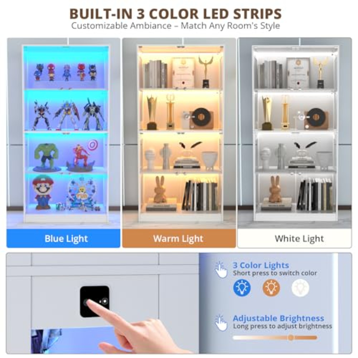 65'' Display Cabinet with Glas - огляд і ціна Lighting & Home Decor Studio Photos