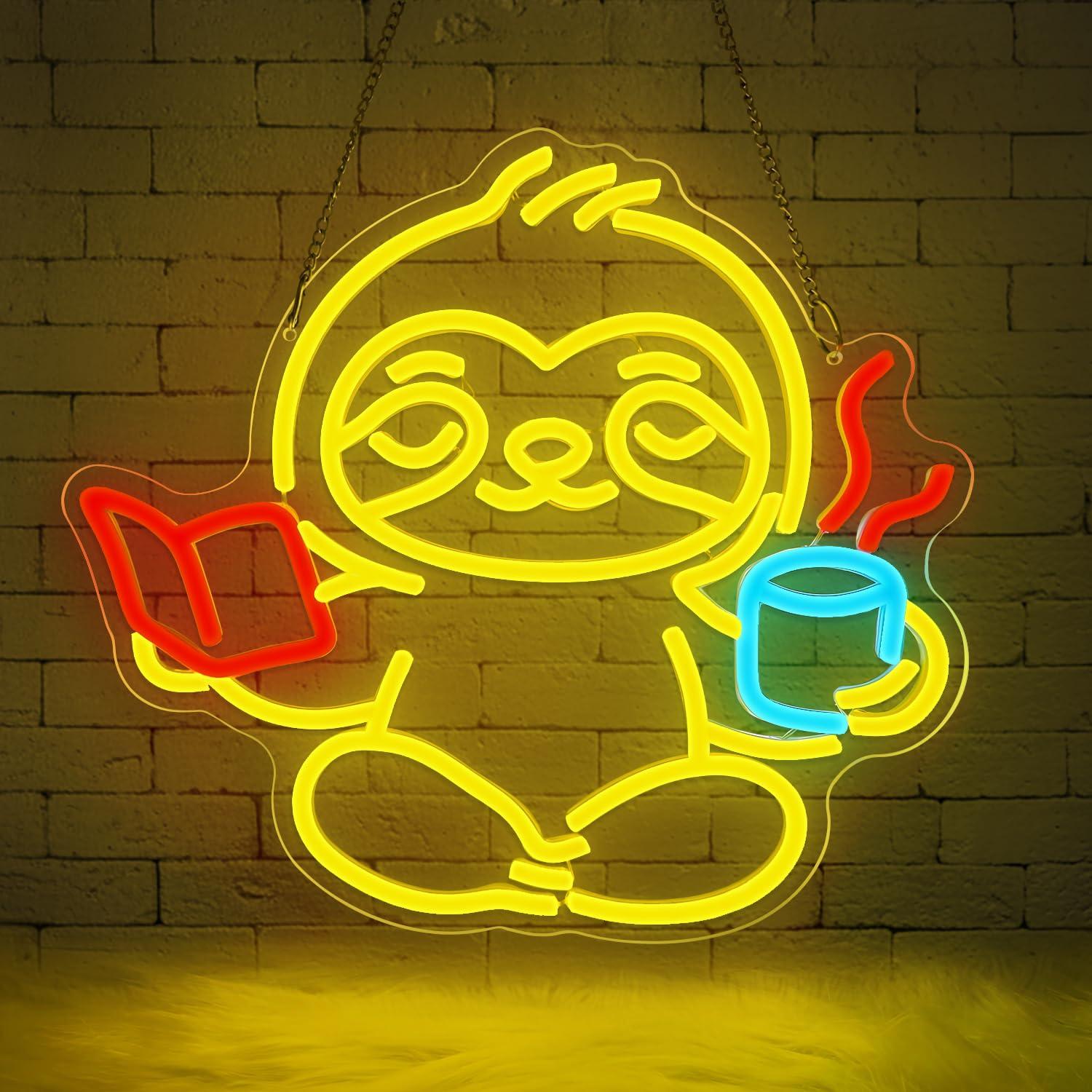 Sloth Neon Sign USB Dimmable L - огляд і ціна Office Lighting Decor