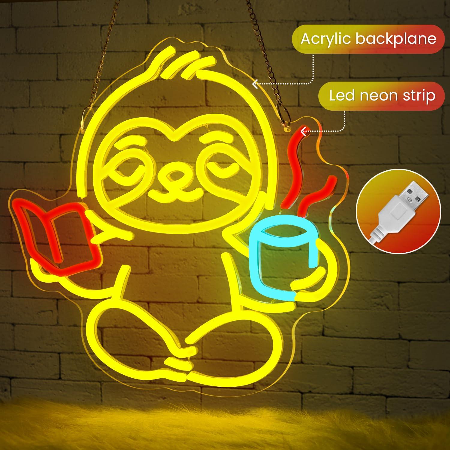 Sloth Neon Sign USB Dimmable L - огляд і ціна Office Lighting Decor