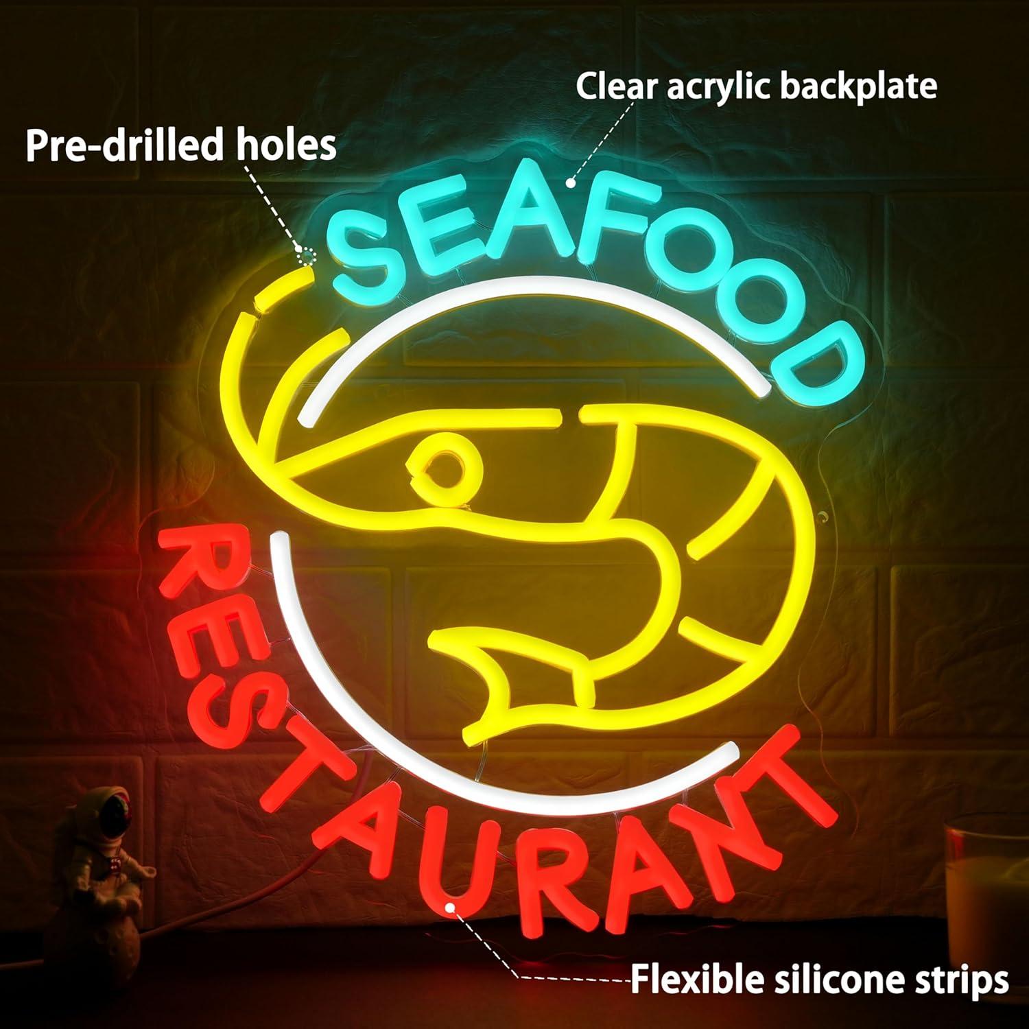 Seafood Restaurant Neon Sign D - огляд і ціна Led Lighting Wall Decor