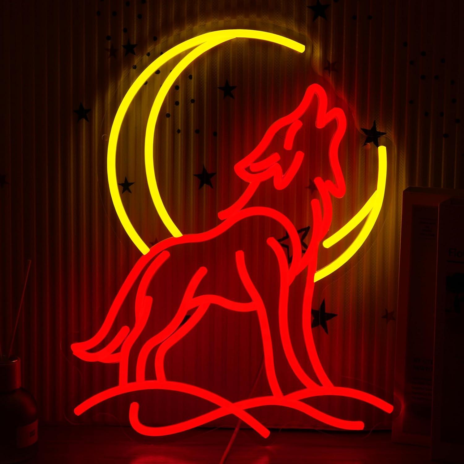 Howling Wolf Neon Sign Dimmabl - огляд і ціна Led Lighting Wall Decor